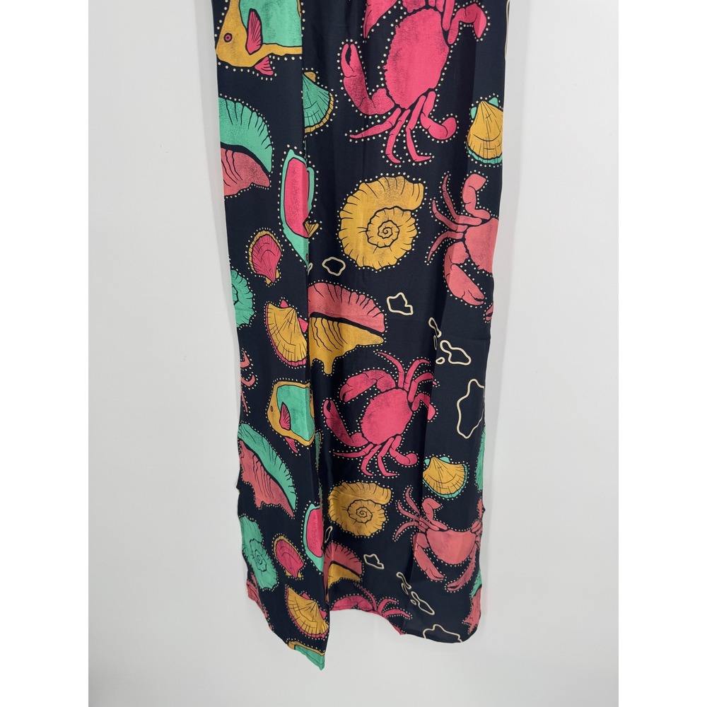 Kenny Flowers Silk Midi Dress XS Blue Sea Life Coastal Nautical Tropical NWT - Picture 5 of 11